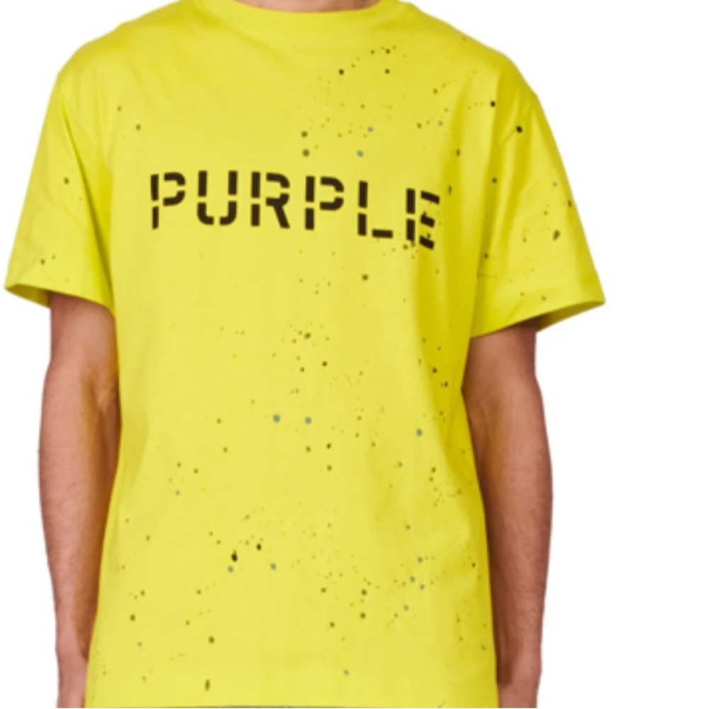 Yellow shirt,purple brand, brand new never worn